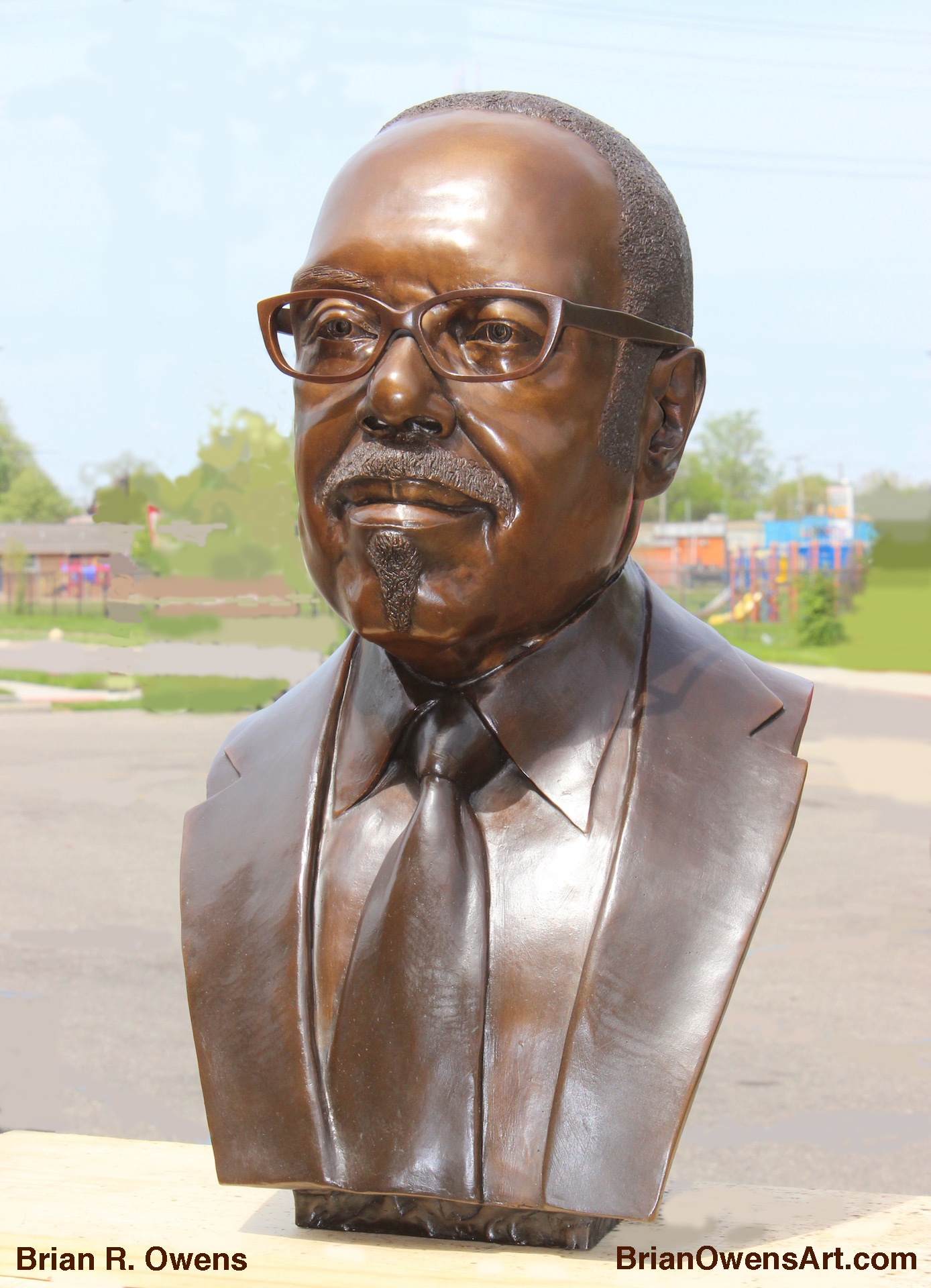 Bust of Dr. Charles G. Adams, Quarter View
