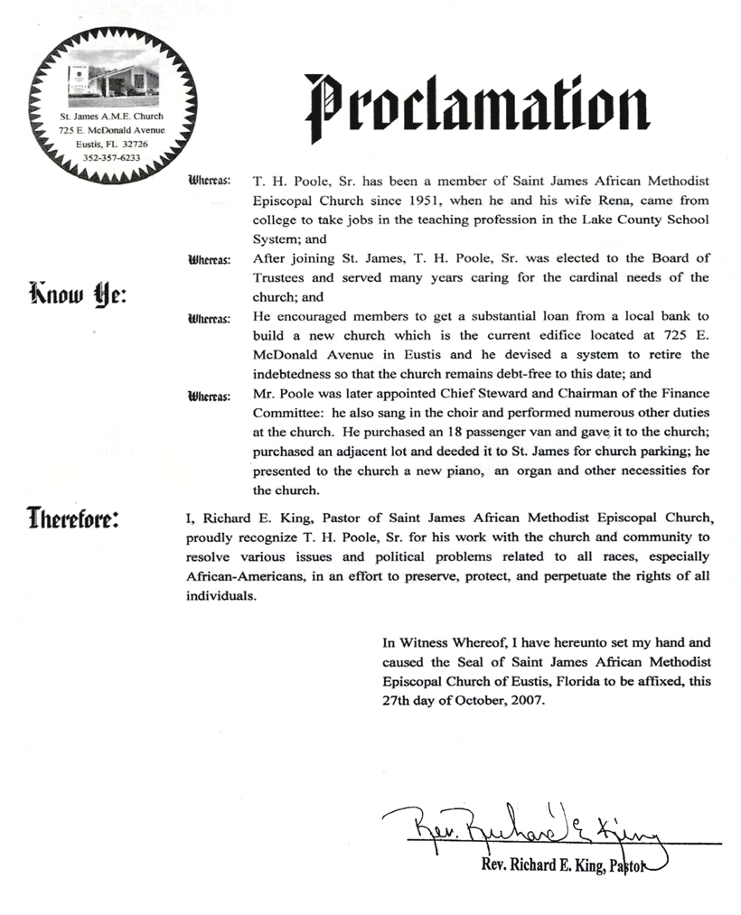 Proclamation 2, T.H. Poole